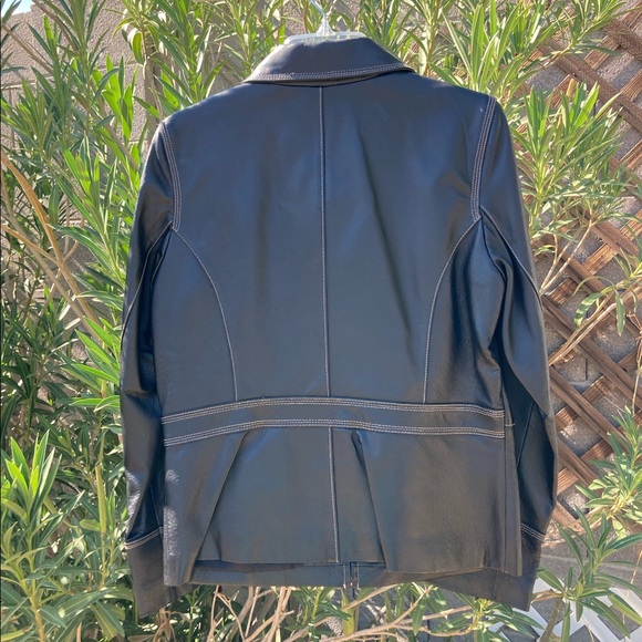 Bagatelle black leather jacket - Picture 2 of 11